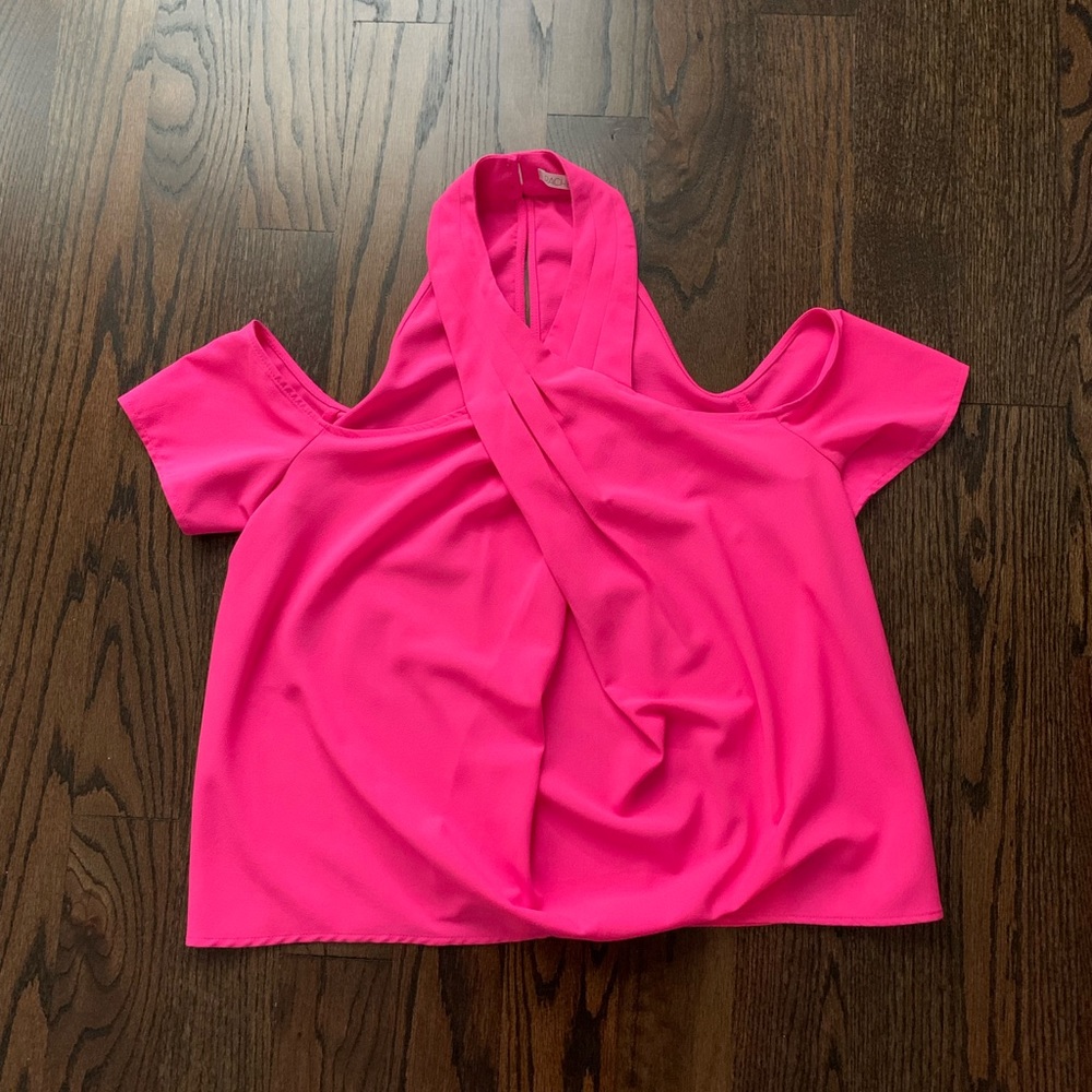 Rachel Roy off the shoulder hot pink top - size 4